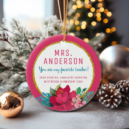 Adorno De Cerámica Por ella mis Navidades profesores favoritos rosan