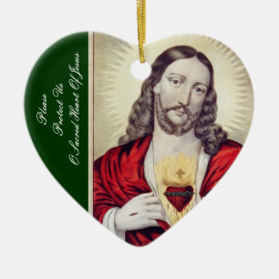 ADORNO DE CERÁMICA POR FAVOR, PROTEGERNOS DEL SAGRADO CORAZÓN DE JESÚ