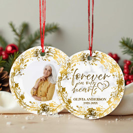 Adorno De Cerámica Por Siempre En Nuestro Corazón Relieve metalizado 