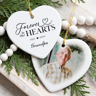 Adorno De Cerámica Por Siempre en Nuestros Corazones Abuelo Corazón F