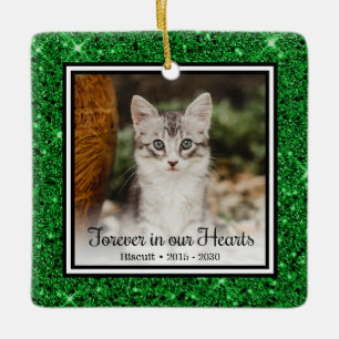 Adorno De Cerámica Por Siempre en Nuestros Corazones Memorial de Gato