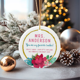 Adorno De Cerámica Por su regalo favorito de mis Navidades profesores