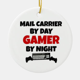 Adorno De Cerámica Portadora de correo por jugador de día por noche