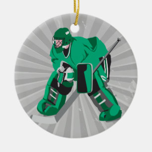 Adorno De Cerámica portero de hockey listo