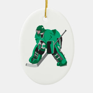 Adorno De Cerámica portero de hockey listo
