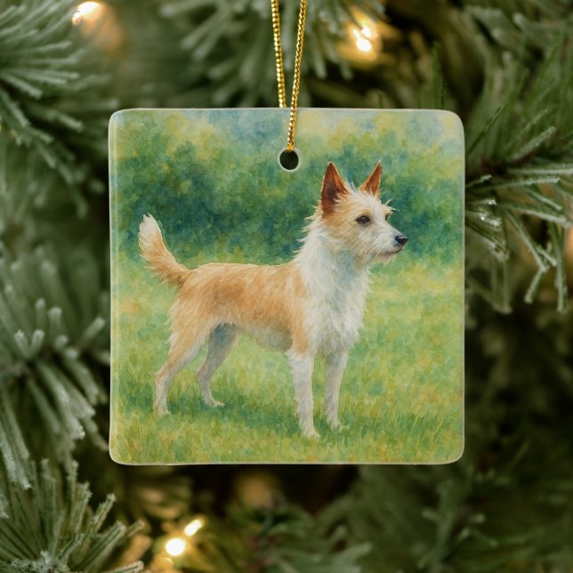 Adorno De Cerámica Portuguese Podengo (Árbol)