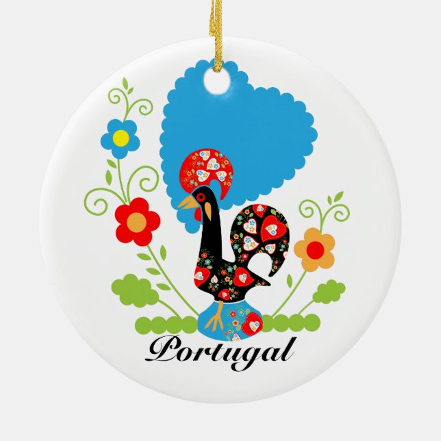 Adorno De Cerámica Portuguese Rooster (Atrás)