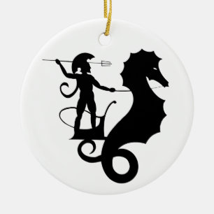 Adorno De Cerámica Poseidón, diseño de relieve griego