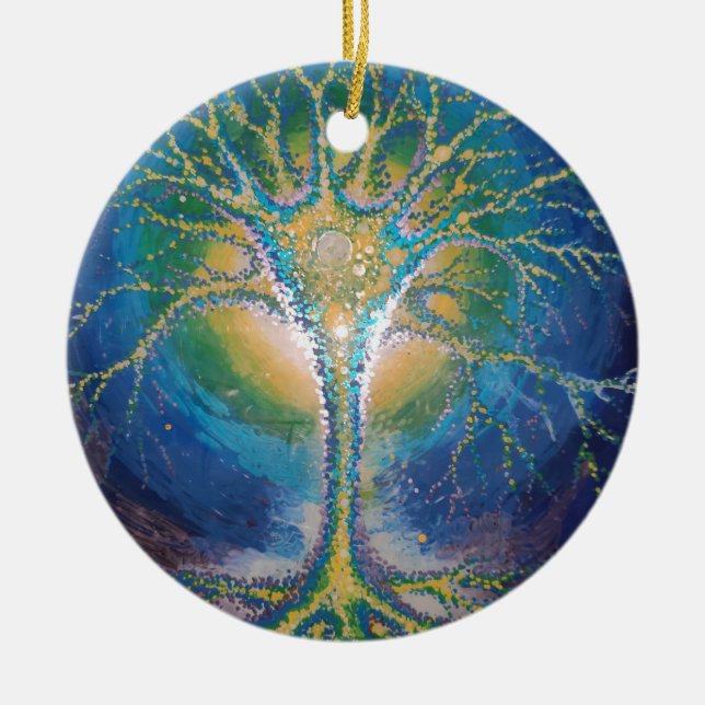 Adorno De Cerámica Postal del árbol neural (Frente)