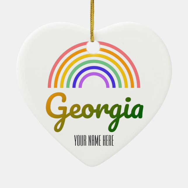 Adorno De Cerámica Postales de Georgia - Georgia - Personalizadas (Atrás)