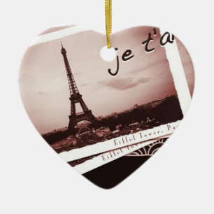 Adorno De Cerámica Postales de París Bonjour Ornament Personalizado
