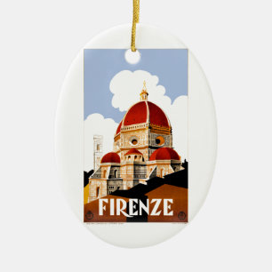 Adorno De Cerámica Poster 1930 del viaje del Duomo de Florencia
