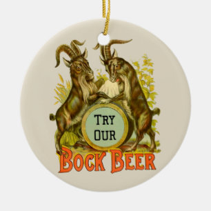 Adorno De Cerámica Póster de cerveza Bock vintage: Salón de bar de ca