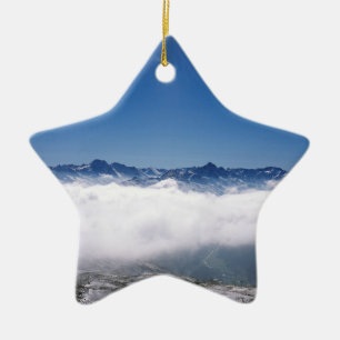 Adorno De Cerámica Poster de tarjetas de vacaciones de Snow Davos Sui