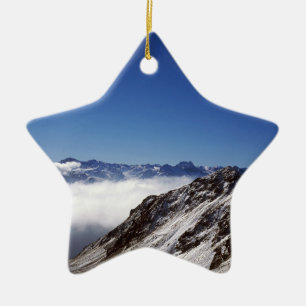 Adorno De Cerámica Poster de tarjetas de vacaciones de Snow Davos Sui