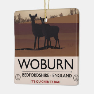 Adorno De Cerámica Póster de viaje de estilo vintage de Woburn - Bedf