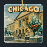Adorno De Cerámica Póster del Instituto de Arte de Chicago en inviern<br><div class="desc">El Instituto de Arte de Chicago en invierno</div>