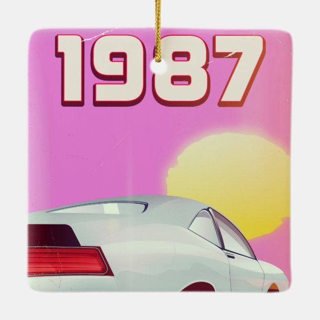 Adorno De Cerámica poster deportivo de 1987 (Reverso)