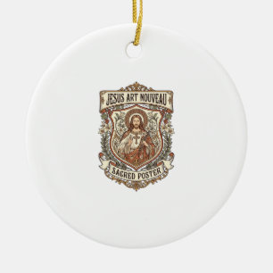 Adorno De Cerámica Póster Sagrado Art Nouveau Jesús Póster Sagrado Ar