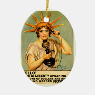 Adorno De Cerámica Póster vintage de la Primera Guerra Mundial 'Hola,
