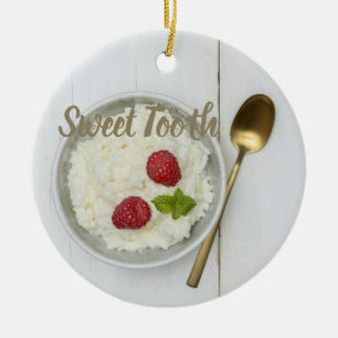 Adorno De Cerámica Postre de arroz con leche y frambuesas Sweet Tooth