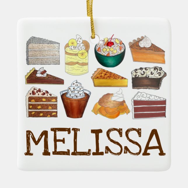 Adorno De Cerámica Postres de comida de panadería del sur de Estados  (Anverso)