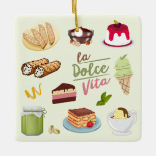 Adorno De Cerámica Postres Dulces Italianos