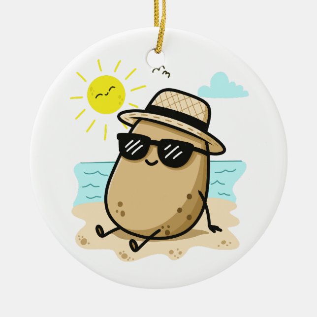 Adorno De Cerámica Potato On The Beach Summer Vibes (Frente)