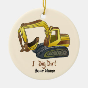 Adorno De Cerámica Power Shovel Dig Dirt