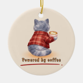 Adorno De Cerámica Powered by Coffee