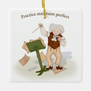 Adorno De Cerámica "Práctica Mantiene Perfecto" Conductor Beethoven