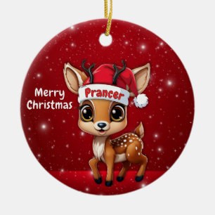 Adorno De Cerámica Prancer Ciervo Bebé, Ciervo, Cierva, Reno🦌 🎄