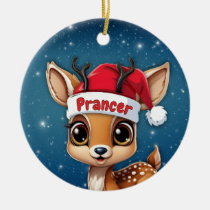 Adorno De Cerámica Prancer Ciervo Bebé, Cria, Cierva, Reno 🦌🎄