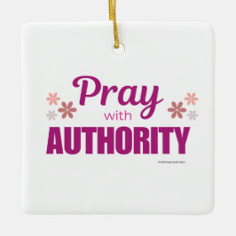Adorno De Cerámica Pray with Authority,