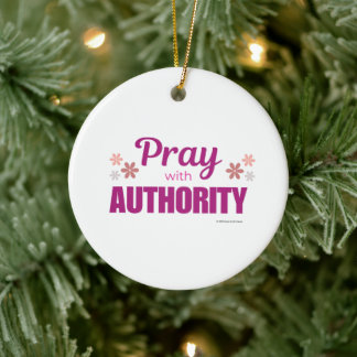 Adorno De Cerámica Pray with Authority - Pink - Ornament