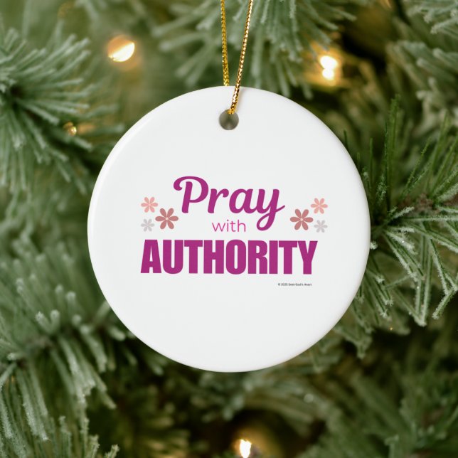 Adorno De Cerámica Pray with Authority - Pink - Ornament (Árbol)