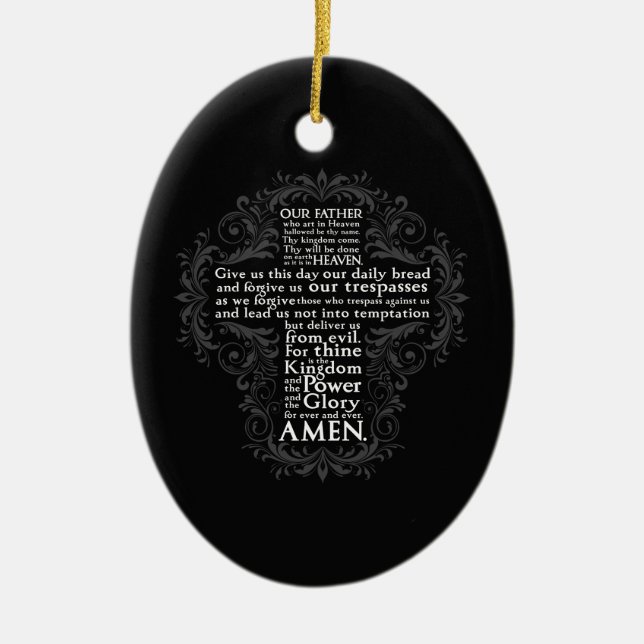 Adorno De Cerámica Prayer" "regalo cristiano Jesús de "nuestro padre" (Frente)