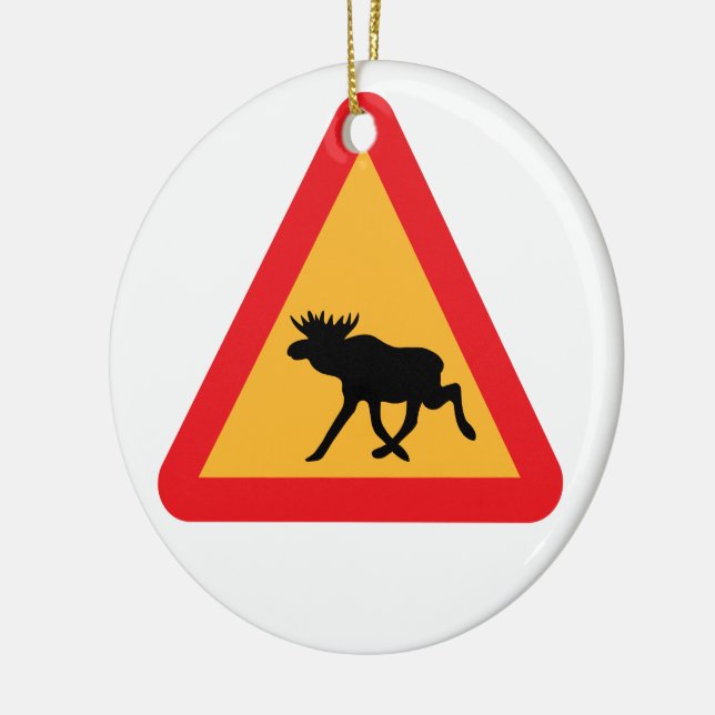 Adorno De Cerámica Precaución Moose Rótulo de tráfico sueco (Izquierda)