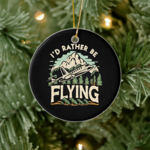 Adorno De Cerámica Preferiría Volar. Avión