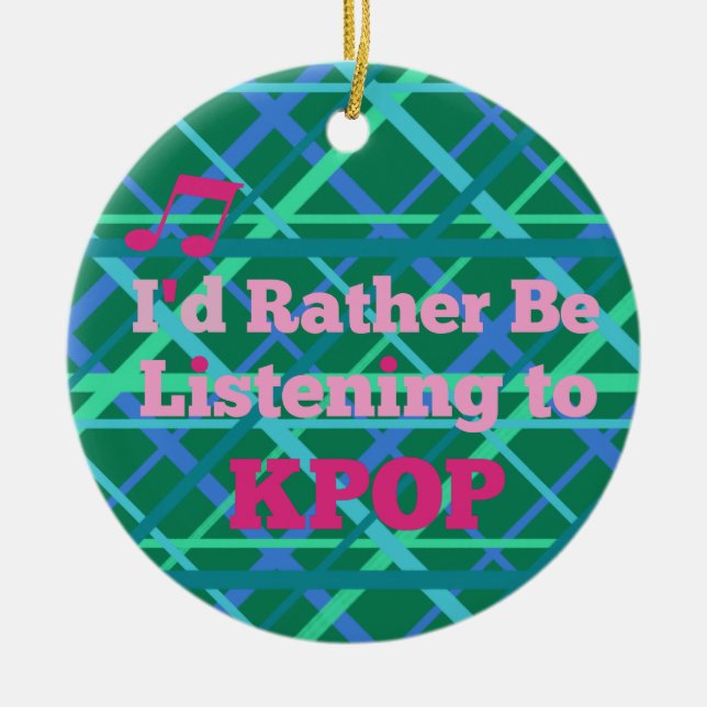 Adorno De Cerámica "Prefiero escuchar el KPOP" (Rosa) (Frente)