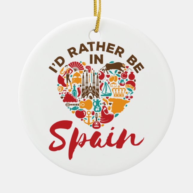 Adorno De Cerámica Prefiero Estar En España (Frente)