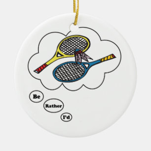 Adorno De Cerámica Prefiero jugar a Badminton