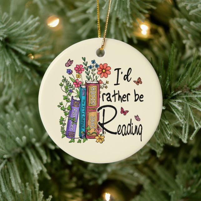 Adorno De Cerámica Prefiero Leer (Árbol)