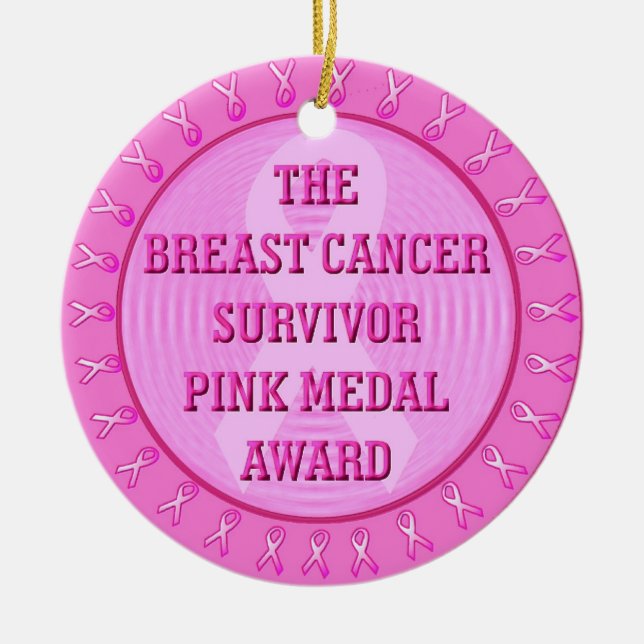 Adorno De Cerámica Premio del superviviente del cáncer de pecho (Frente)
