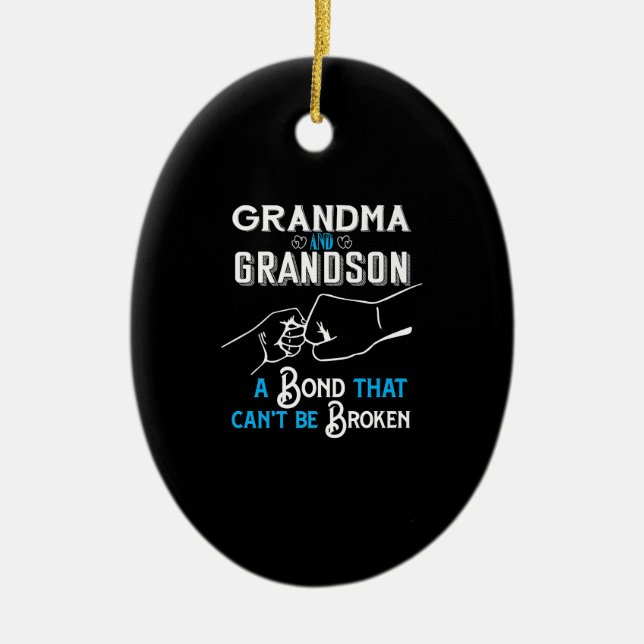 Adorno De Cerámica Premium de Bond Grandma y Grandson (Frente)