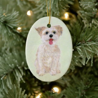 Adorno de cerámica premium Morkie
