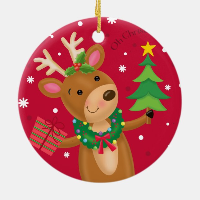 Adorno De Cerámica Preparado para renos (Atrás)