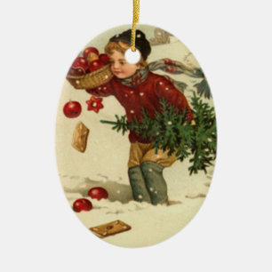 Adorno De Cerámica Preparándose para la Navidad