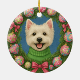 Adorno De Cerámica Preppy Westie