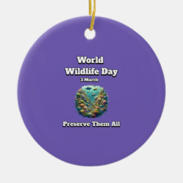 Adorno De Cerámica Preservar el todo. Día Mundial de la Vida Silvestr